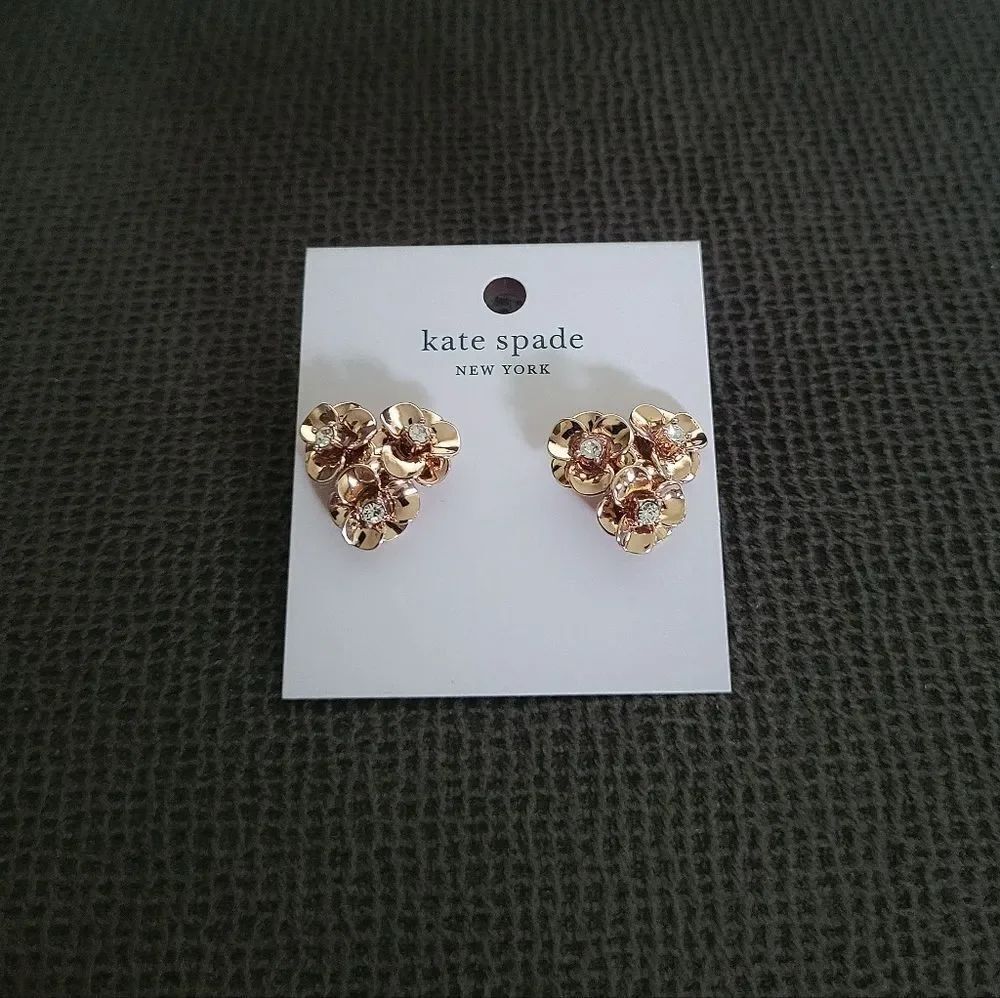 Kate Spade♠ "Shine On" Floral🌸 Cluster Earrings - Picture 15 of 16